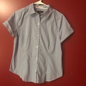 Striped short sleeve button down